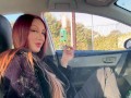 Hot Milf Smoking Sesh in the car Smoking fetish Long Hair Boobs Flashing OF@ArtemisiaLove101