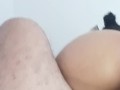 damn, bitch shaking her big black ass, farting her horny pink pussy