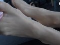 Sexy pantyhose girls foot tease (nylon, foot smelling, foot worship, sexy feet, stinky feet, soles)
