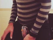 Leaking away after making a video for Miss Allie in hopes she might permit me an orgasm