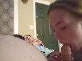 18 Yr Old Slutty BabySitter Sucks his Boss Cock in Bed