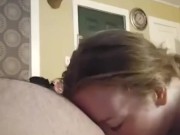 18 Yr Old Slutty BabySitter Sucks his Boss Cock in Bed