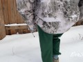 I pee in the snow in winter