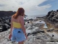 POV: Risky public blowjob, my readhead girlfriend sucks my dick on the beach (DIA ITA)
