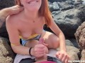 POV: Risky public blowjob, my readhead girlfriend sucks my dick on the beach (DIA ITA)
