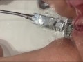 masturbating my pussy swollen with excitement in the bathroom