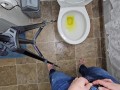 Nerdy Faery Standing Jeans Piss One Handed POV Blooper
