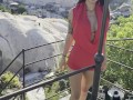 Gorgeous Monika Fox In Red Suit In Mountains