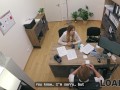 LOAN4K. Blonde Maya with big tits is fucking a bank worker on the office chair while his colleague i