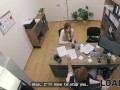 LOAN4K. Blonde Maya with big tits is fucking a bank worker on the office chair while his colleague i