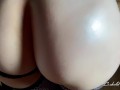 Oiled Big Ass Wife Receives Creampie - Cum Eating Cuckold