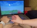 Playing Minecraft with Stepsister (Long handjob and post orgasm torture)