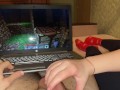 Playing Minecraft with Stepsister (Long handjob and post orgasm torture)