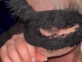 Milf blows her Uber driver in a mask