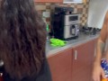I find my Indian stepsister alone tidying up the kitchen and I get her hot enough to fuck her while