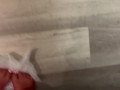 Red stockings and  fresh toes ASMR stepping on bubble wrap