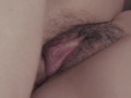 Slow motion fuck of huge pumped pussy with wet soft swollen pussy lips