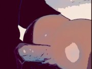 Horny cartoon cock penetrating pussy