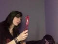 dumb emo spits n explores new gummy worm double dildo