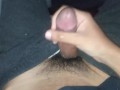 Dad caught me jerking off my big hairy cock, I cum in my boxers and moan loud - POV