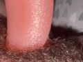 New Licking Toy Playing With My Hairy Fat Pussy Big Clitoris