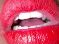 Morocco 18yo Hot Girl Licking Her Mouth Juicy & ASMR Movements Tongue With Red lipstick