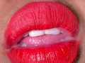 Morocco 18yo Hot Girl Licking Her Mouth Juicy & ASMR Movements Tongue With Red lipstick