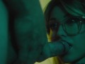 (Zelex) Sexy doll gets a load on her glasses
