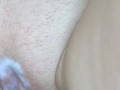 My tight pussy receives warm cumshot in close up!