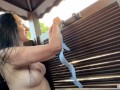 Risky public sex in a beach changing cabin.We've been caught