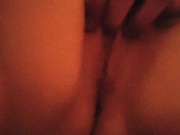 Flicking her bean until she shakes