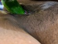 Hot Beautiful dirty girl first time Destroy her Hairy Pussy with cucumber In Saudi Arabia