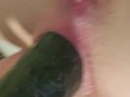 Making my noisy hole queef and cream with a cucumber