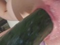 Making my noisy hole queef and cream with a cucumber