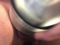 Creampied Fleshlight toy during a quickie masturbation session