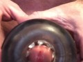 Creampied Fleshlight toy during a quickie masturbation session