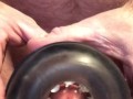 Creampied Fleshlight toy during a quickie masturbation session