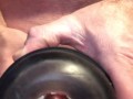 Creampied Fleshlight toy during a quickie masturbation session
