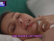 Only one bed in hotel room? Step mom makes rimming to step son for good sex in share bed at vacation