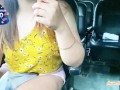 UBER DRIVER COULDN’t RESIST ASKING FOR A BLOWJOB. RISKY PUBLIC OUTDOOR BLOWJOB CUM IN MOUTH