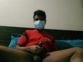 Hairy Desi guy casually masturbating after work