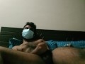 Hairy Desi guy casually masturbating after work