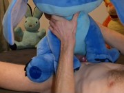 Intense orgasm on Stitch teddybear, ginding very hard until great Shooting Cum