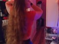 Caught long brunette hair gets on her hands and knees and shakes her ass, after drinking and smoking