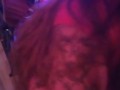 Caught long brunette hair gets on her hands and knees and shakes her ass, after drinking and smoking