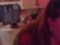 Caught long brunette hair gets on her hands and knees and shakes her ass, after drinking and smoking