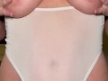 Big natural tits milf in see through underwear