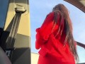 The most risky squirting in the car at Mc Donalds parking lot