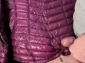 Cum on Girlfriend's Shiny Pink G.W. Down Jacket