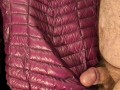 Cum on Girlfriend's Shiny Pink G.W. Down Jacket